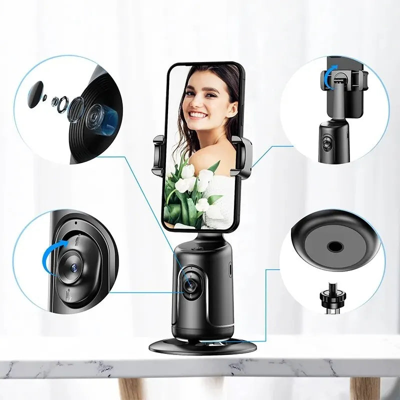 360° AI Face Tracking Gimbal – Smart Phone Stabilizer for TikTok, Vlog & Live Streaming